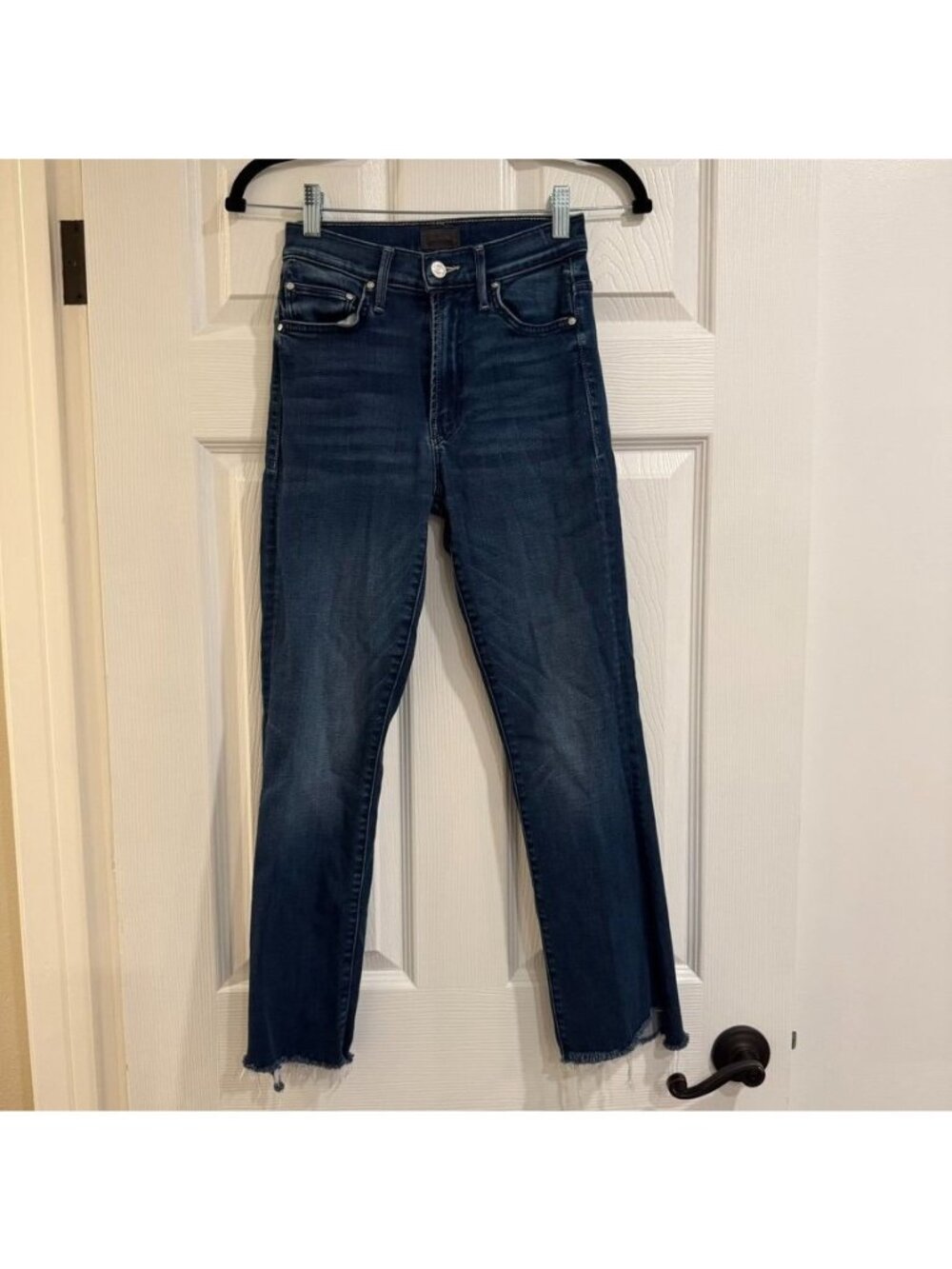 MOTHER Denim Insider Crop Step Fray Denim Jeans Tongue and Chic Wash Size 24